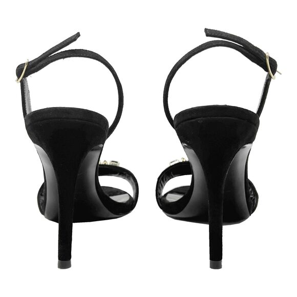 Giuseppe Zanotti Black Suede Gem Embellished Slingback Sandals- size 38.5 - Picture 6 of 10